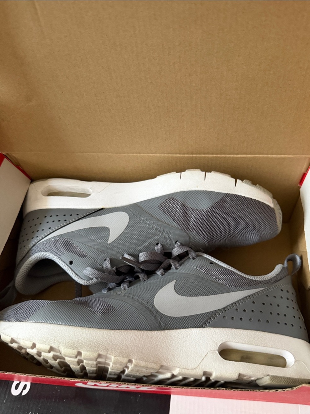 Nike Grey and White Athletic Running Sneakers